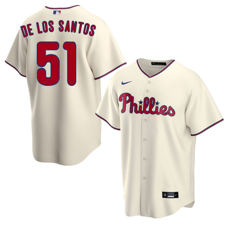 Nike Men #51 Enyel De Los Santos Philadelphia Phillies Baseball Jerseys Sale-Cream